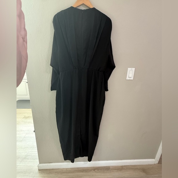 TFNC London Black Deep V-Neck Long Sleeve Maxi Dress Size 18 - Picture 9 of 12